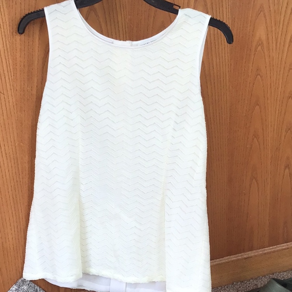 Banana Republic White Sleeveless Tank Top